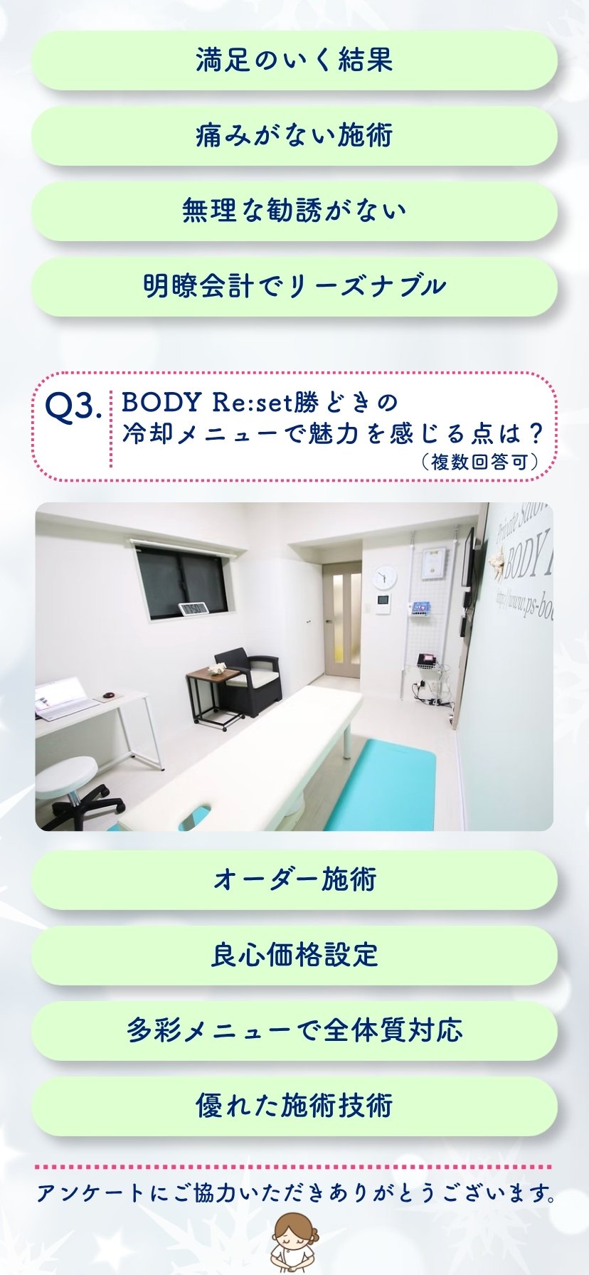 Q3.冷却メニューで魅力を感じる点は？