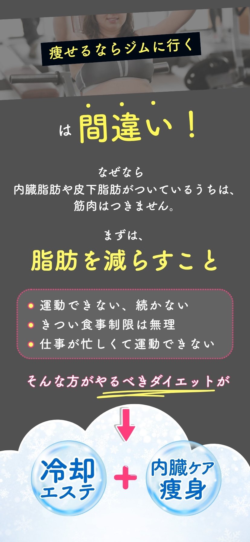 痩せるならジムに行くは間違い 脂肪を減らすこと